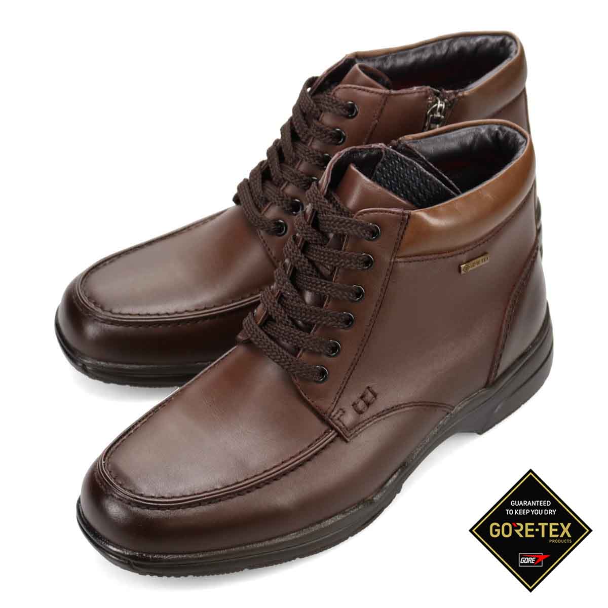 【GORE-TEX】 マドラスウォーク madras Walk 防水 防滑 4E ゴアテックスフットウェア 幅広カジュアルブーツ SPMW5478 BROWN 25.0